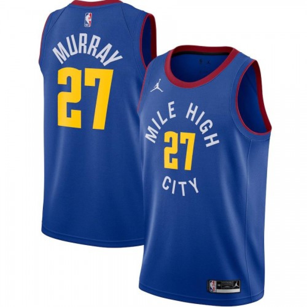 Men's Denver Nuggets Jamal Murray #27 Jordan Blue 2020/21 Swingman Jersey - Statement Edition-Pro Kit Vault | Brand New 26/27 Sports Jerseys